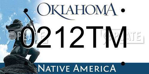 0212TM Oklahoma License Plate