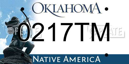 0217TM Oklahoma License Plate