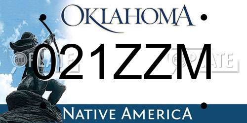 021ZZM Oklahoma License Plate
