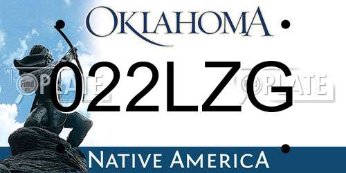 022LZG Oklahoma License Plate