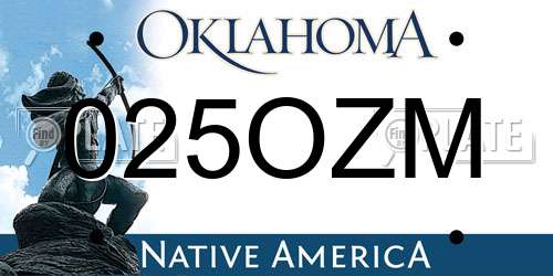 025OZM Oklahoma License Plate