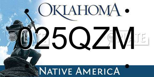 025QZM Oklahoma License Plate