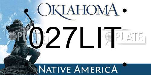 027LIT Oklahoma License Plate