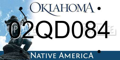 02QD084 Oklahoma License Plate