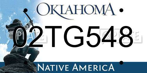 02TG548 Oklahoma License Plate