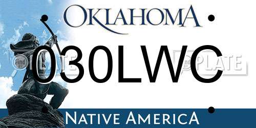030LWC Oklahoma License Plate