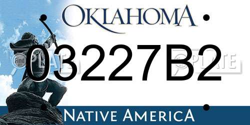 03227B2 Oklahoma License Plate