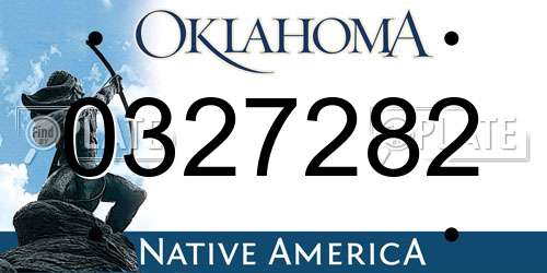 0327282 Oklahoma License Plate