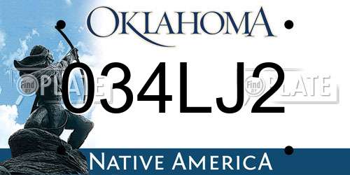 034LJ2 Oklahoma License Plate