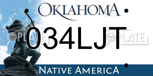 034LJT Oklahoma License Plate