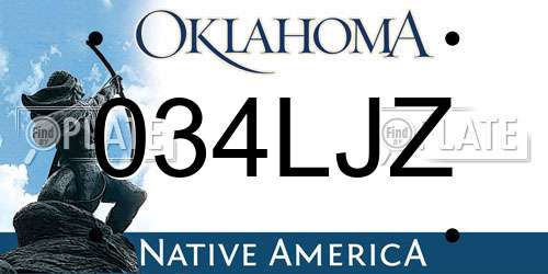 034LJZ Oklahoma License Plate
