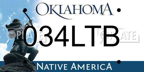 034LTB Oklahoma License Plate