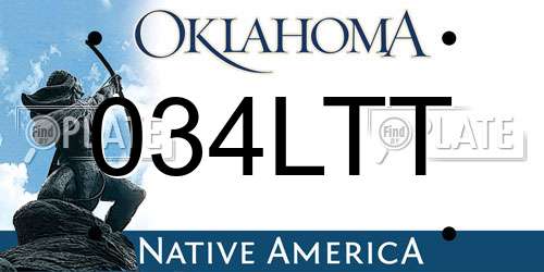 034LTT Oklahoma License Plate