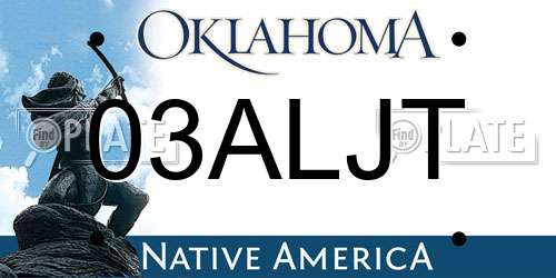03ALJT Oklahoma License Plate