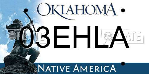 03EHLA Oklahoma License Plate
