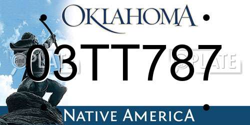 03TT787 Oklahoma License Plate