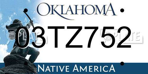 03TZ752 Oklahoma License Plate