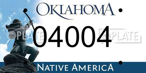 04004 Oklahoma License Plate