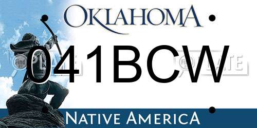 041BCW Oklahoma License Plate