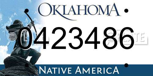 0423486 Oklahoma License Plate