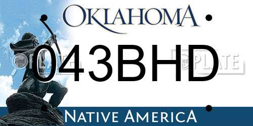 043BHD Oklahoma License Plate