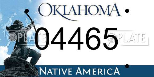 04465 Oklahoma License Plate