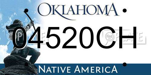 04520CH Oklahoma License Plate
