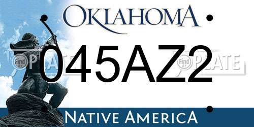 045AZ2 Oklahoma License Plate