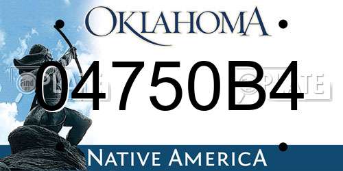 04750B4 Oklahoma License Plate
