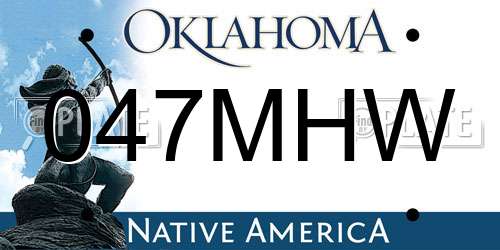 047MHW Oklahoma License Plate