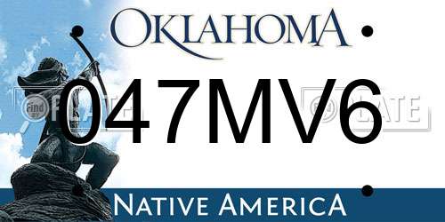047MV6 Oklahoma License Plate