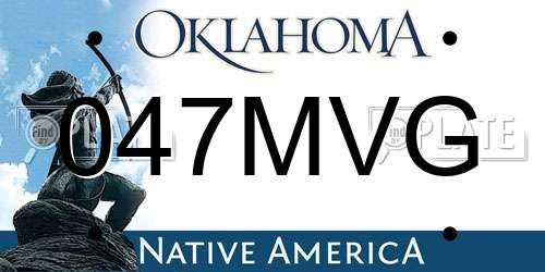 047MVG Oklahoma License Plate