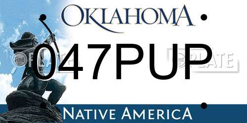 047PUP Oklahoma License Plate