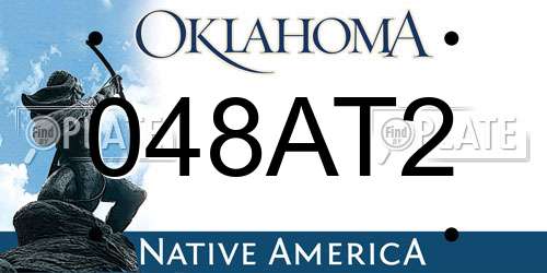 048AT2 Oklahoma License Plate