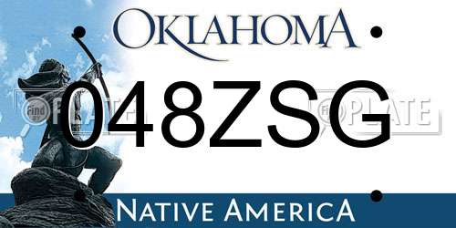 048ZSG Oklahoma License Plate