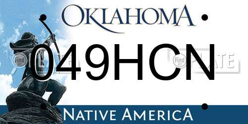 049HCN Oklahoma License Plate