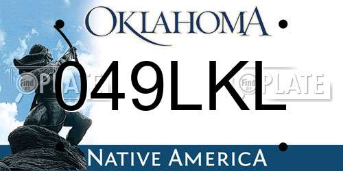 049LKL Oklahoma License Plate