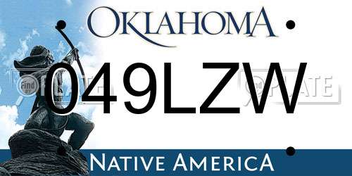 049LZW Oklahoma License Plate