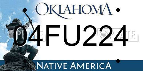 04FU224 Oklahoma License Plate