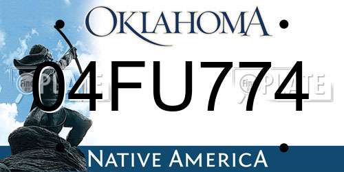 04FU774 Oklahoma License Plate