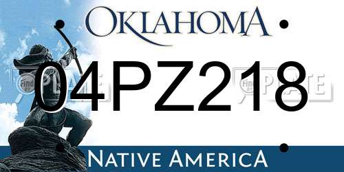 04PZ218 Oklahoma License Plate