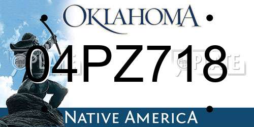 04PZ718 Oklahoma License Plate