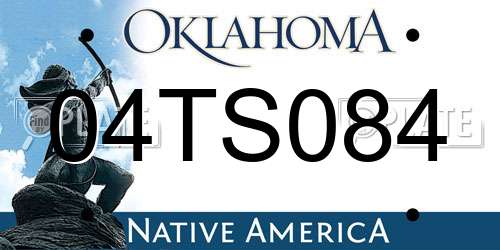 04TS084 Oklahoma License Plate