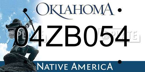 04ZB054 Oklahoma License Plate