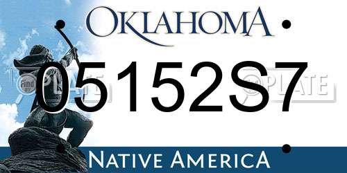 05152S7 Oklahoma License Plate