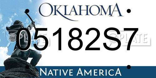 05182S7 Oklahoma License Plate