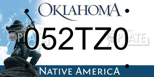 052TZ0 Oklahoma License Plate