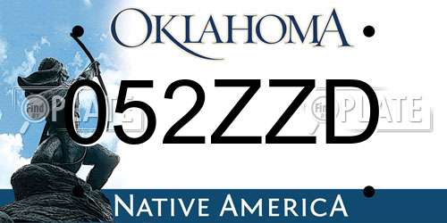 052ZZD Oklahoma License Plate