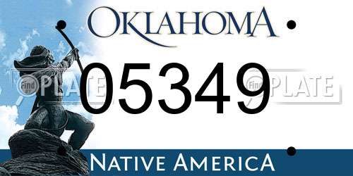 05349 Oklahoma License Plate