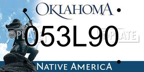 053L90 Oklahoma License Plate